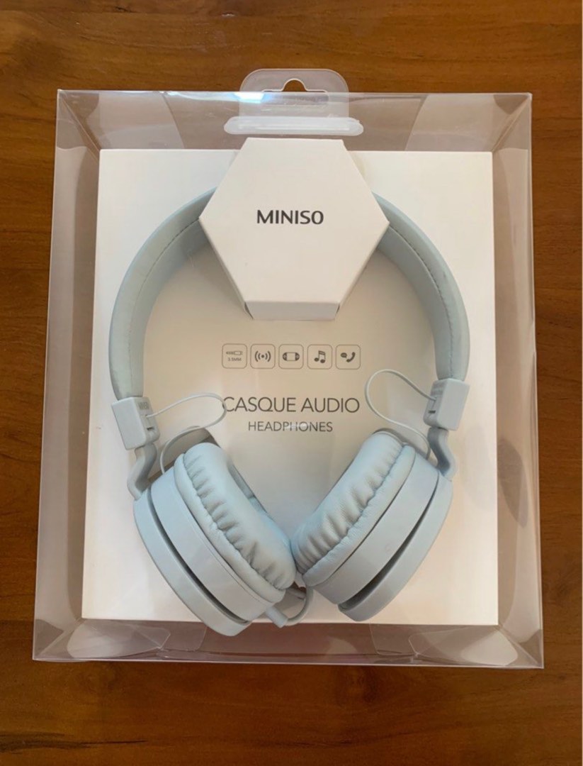 Miniso Headphones Blue (BARU), Musik & Media, Aksesoris di Carousell