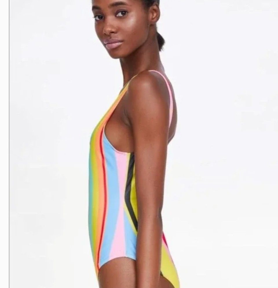 Zara striped swimsuit online