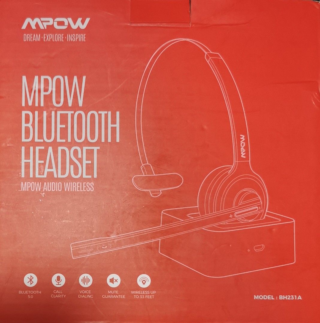 MPow Bluetooth Audio Wireless Headset Model BH231A