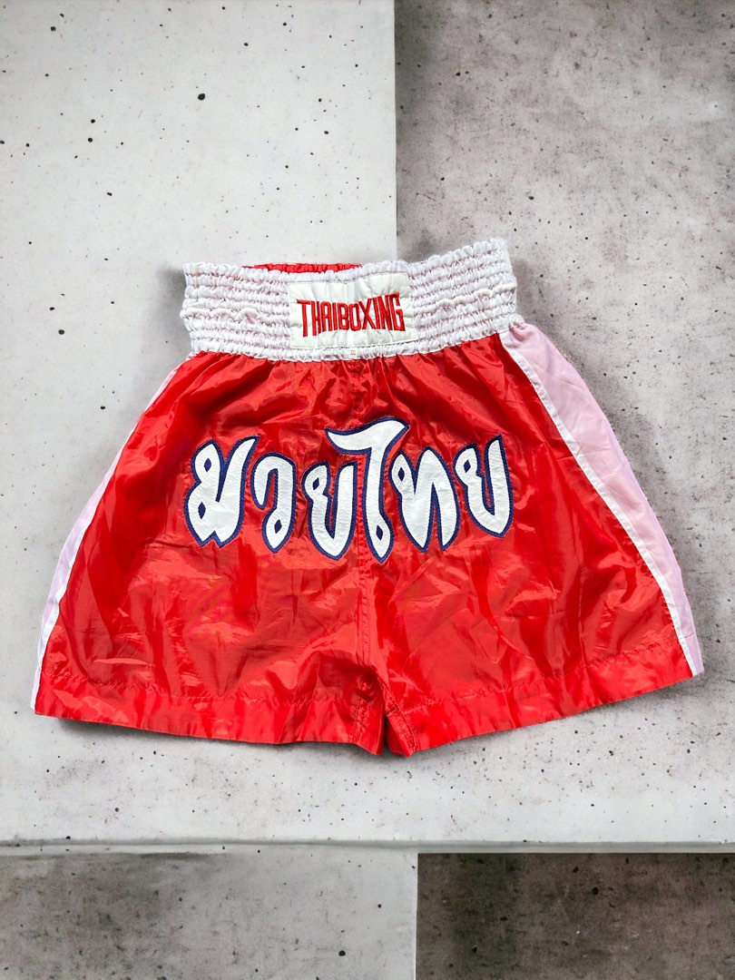 Muay Thai Kick boxing shorts Red, Men's Fashion, Bottoms, Shorts on