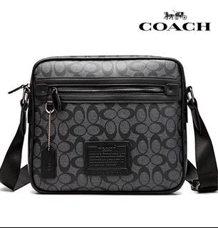 New Coach 🇺🇸 Original 43008 Black SIG Dylan 27 in Signature Canvas Men Women Crossbody Sling Bag with Full Set of Coach Package 