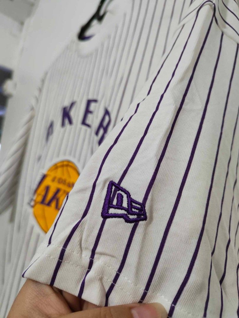 NEW ERA Los Angeles Lakers Pinstripe Baseball Jersey