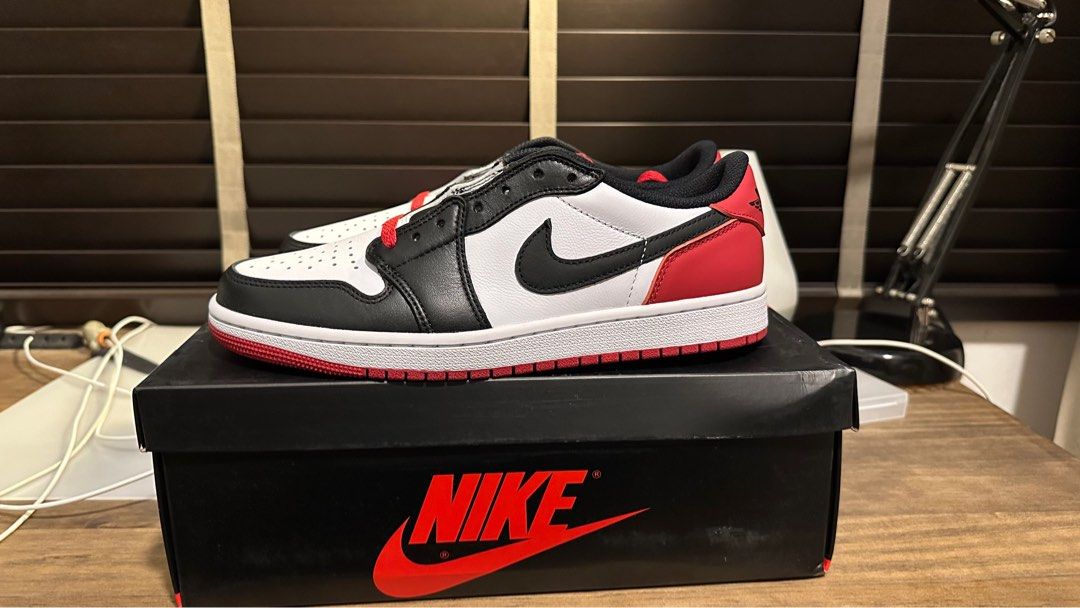 Nike Air Jordan 1 Black Toe Men s Fashion Footwear Sneakers on