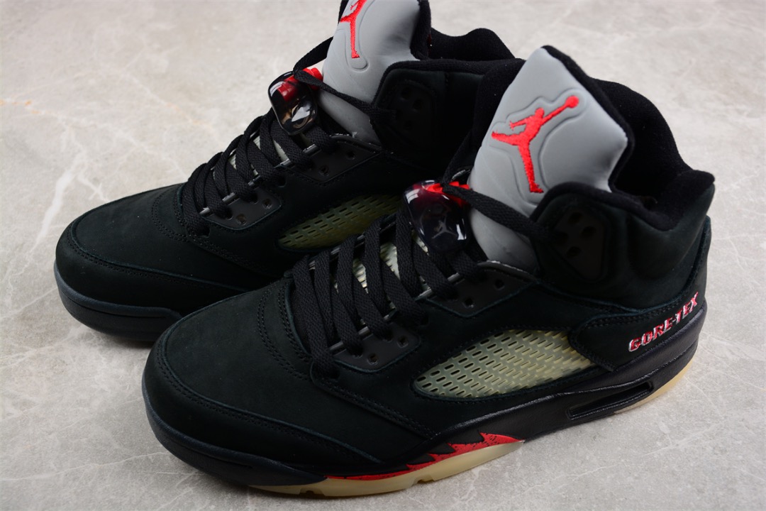 Nike air jordan 5 black on sale