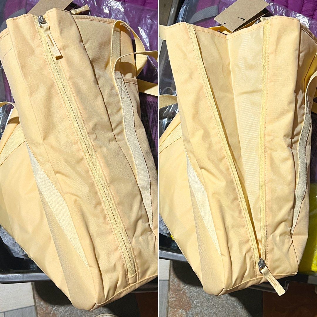 Nike Performance GYM TOTE - Sports bag - pale vanilla/pale vanilla/hyper  royal/yellow 