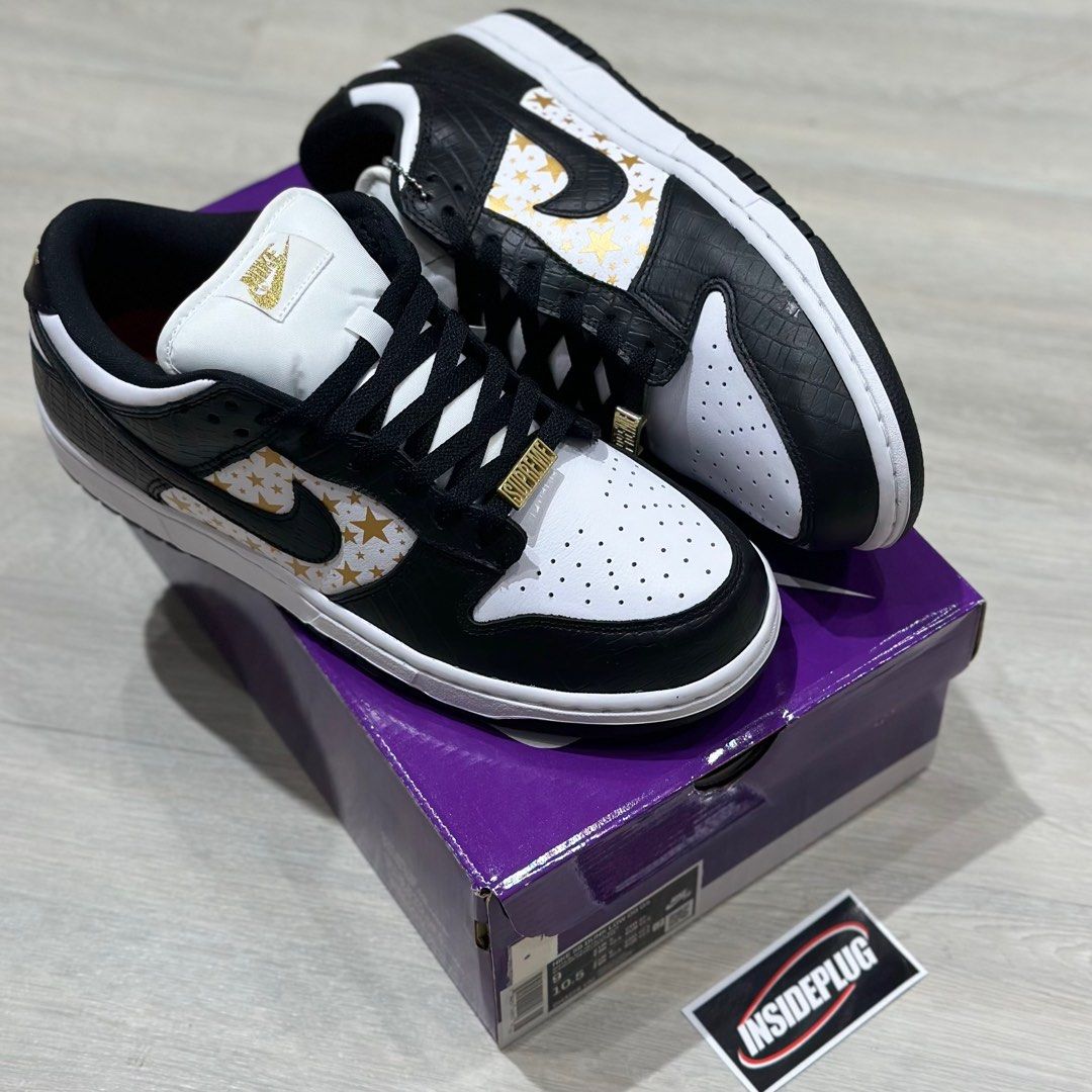 Nike SB dunk Low Supreme Stars (black) (Category: Sneakers) located in Quezon City. Submitted by inside_plug (Listing ID 1255306451, Image 1). Description: For sale Nike SB dunk Low Supreme Stars (black) P35,000 Brand new For more supreme/hype items, check out our: 📌 2nd flr., AVA Showroom (in front of Watsons) Ayala Malls ttVertis North QC Shipping: Lalamove (sameday) or LBC IG: @inside_plug.