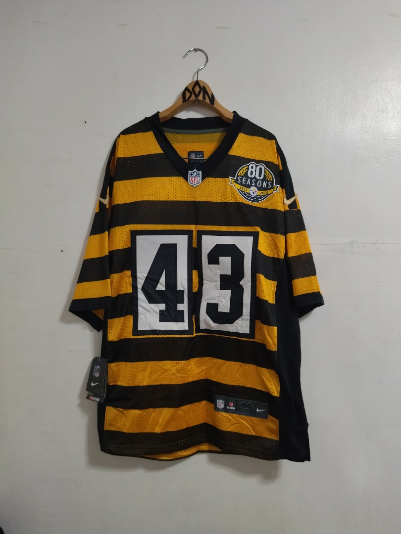 Troy Polamalu 2012 Pittsburgh Steelers Nike Bubblebee Authentic Jersey !