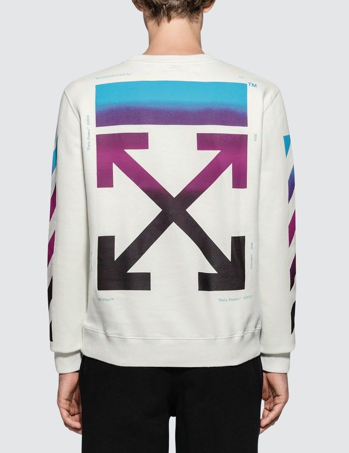 Off White Color Gradient Sweatshirt Men s Fashion Coats Jackets and Outerwear on Carousell
