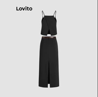 ON HAND Lovito Black Set Skirt and blouse