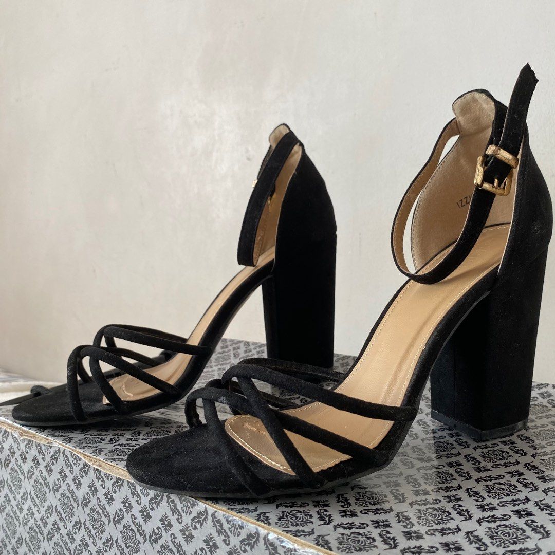 Parisian Velvet Heels Women s Fashion Footwear Heels on Carousell