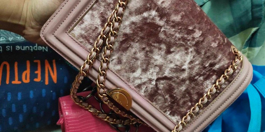 Pedro velvet sling bag, Luxury, Bags & Wallets on Carousell