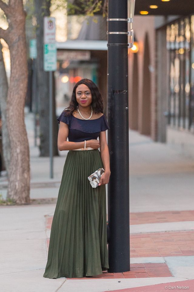 Hazel newest pleated maxi skirt