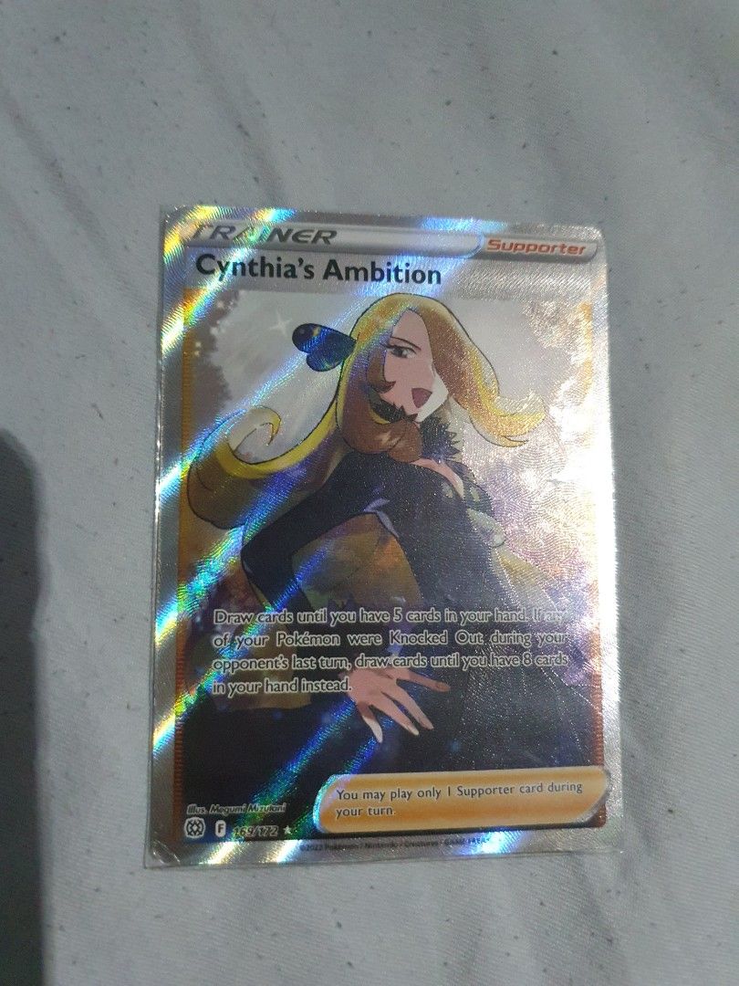 Pokemon cards cynthias ambition from brilliant stars trainer full art,  Hobbies & Toys, Toys & Games on Carousell
