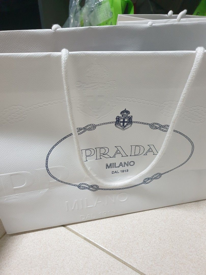 Prada paper bag, Luxury, Accessories on Carousell