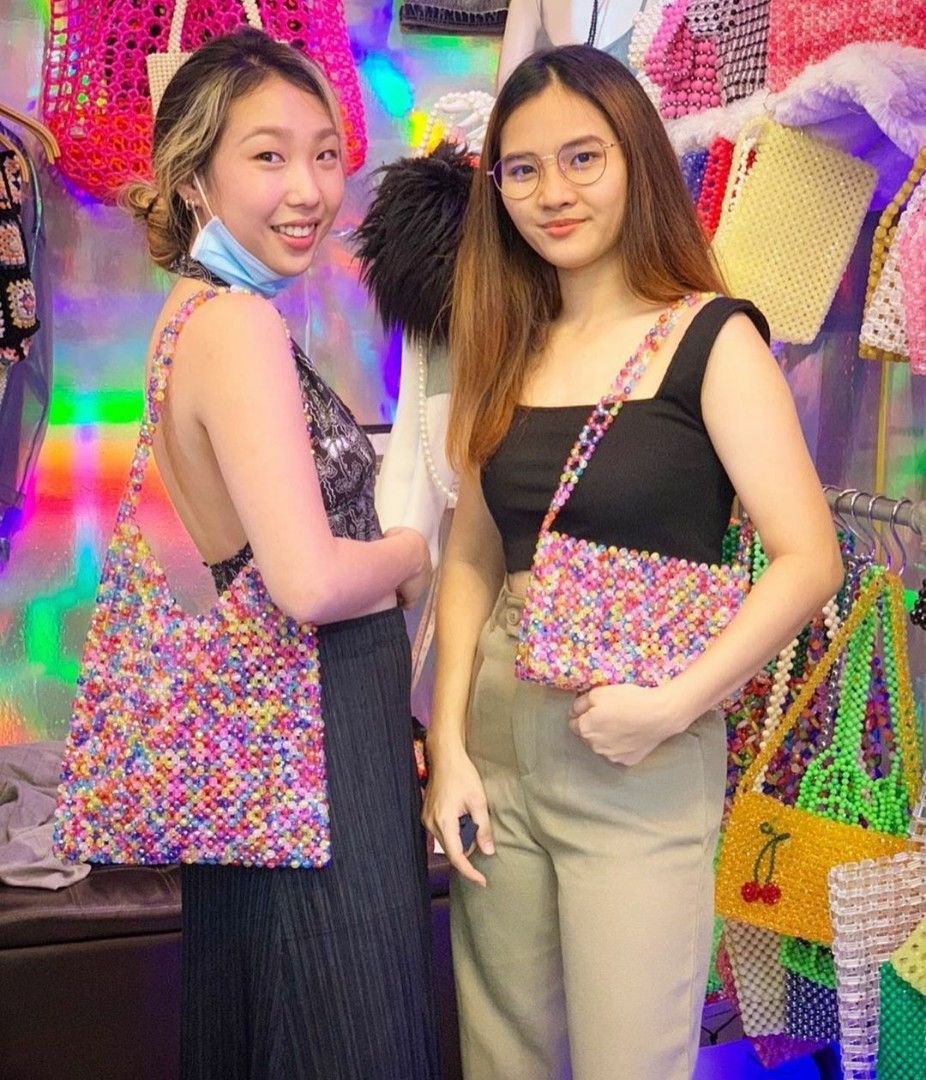 Premium Handmade Beaded Shoulder Bag Brand New Dinner Party Stylish Fashionable Trendy Nice Gorgeous Latest Japanese korean Style Best Woman Fashion Singapore No.1 Blogshop Women s