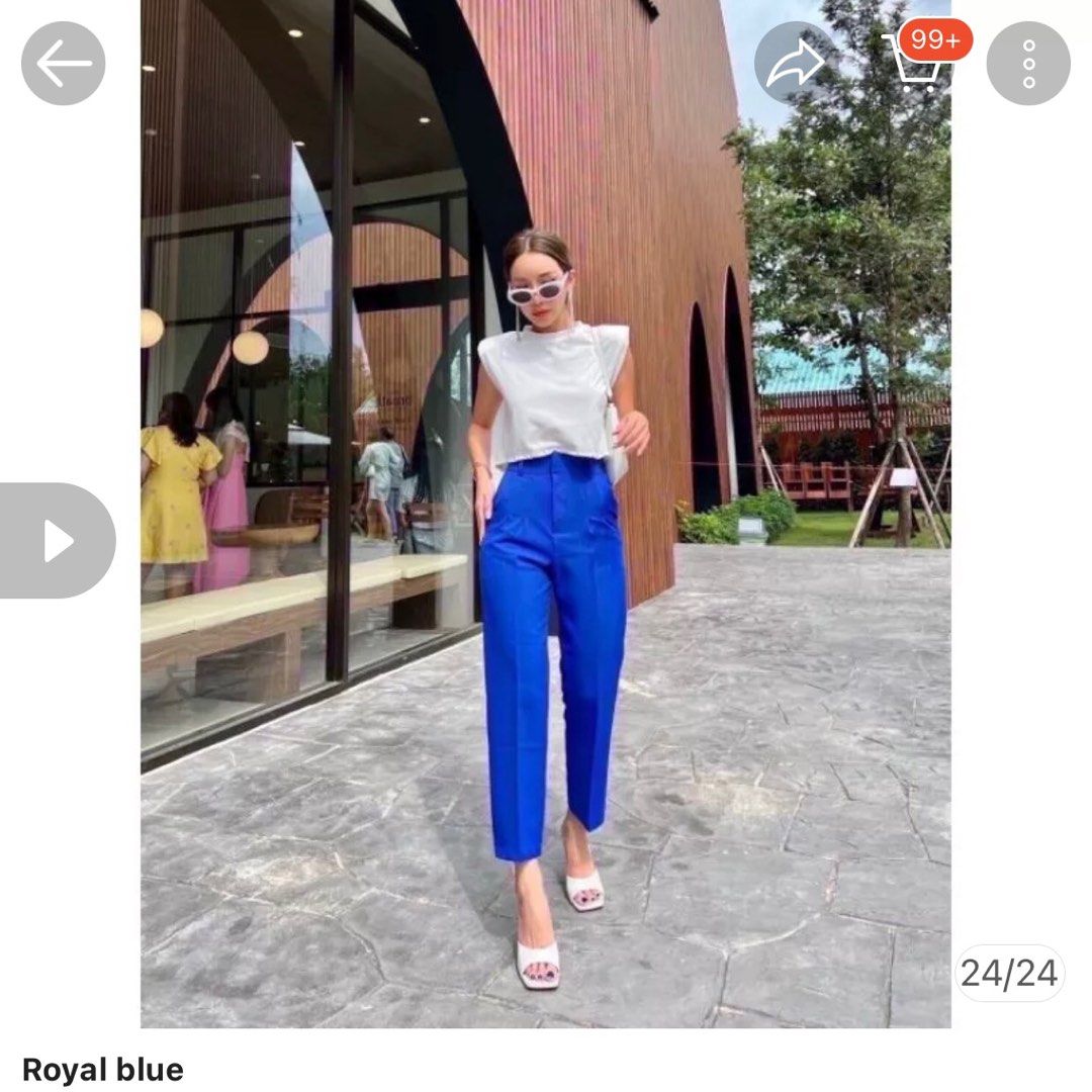 M PromThong Royal Blue Slacks pants , Women's Fashion, Bottoms