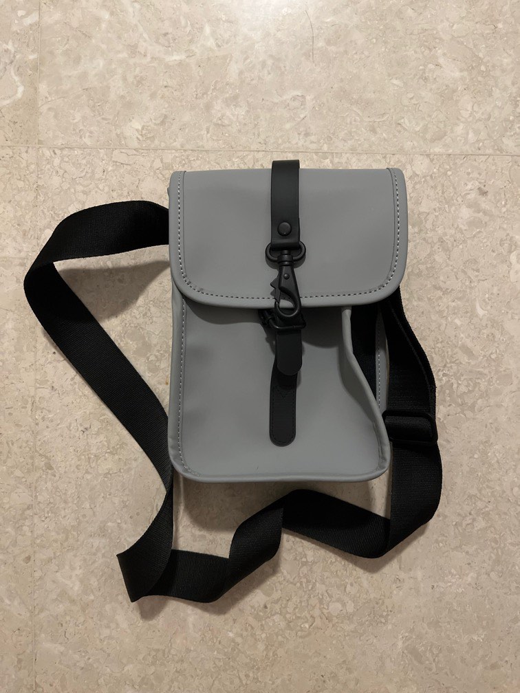 RAINS Sling Bag Light Grey Men s Fashion Bags Sling Bags on