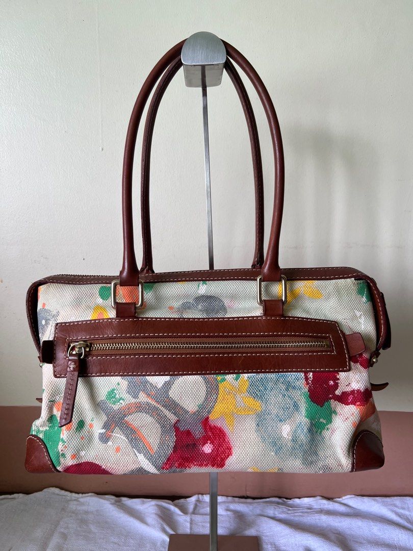 Rare Orig Dooney Bourke Splatter Paint Satchel Handbag Women s Fashion Bags Wallets Tote Bags on Carousell
