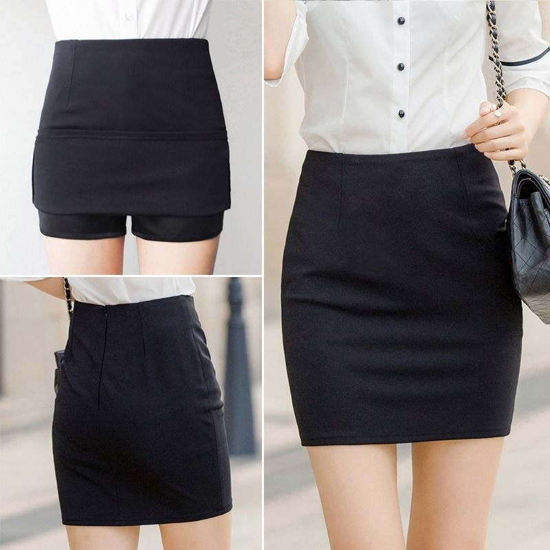 READY STOCK Women Formal Office Business Working Workwear Plus Size Long Short Skirt Black Size XS 4XL Short