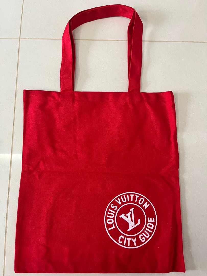 Red Color LV Louis Vuitton City Guide Event Exhibition Exclusive Tote Bag  Canvas (FREE POSTAGE) Celine