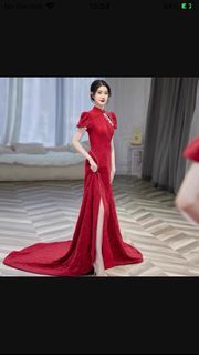 Red Evening dress Cheongsam style