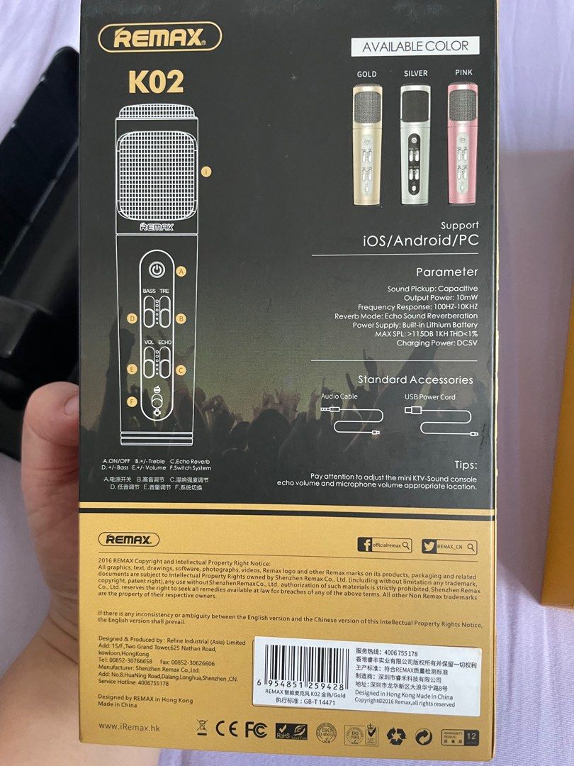 Remax K02 microphone, Audio, Microphones on Carousell