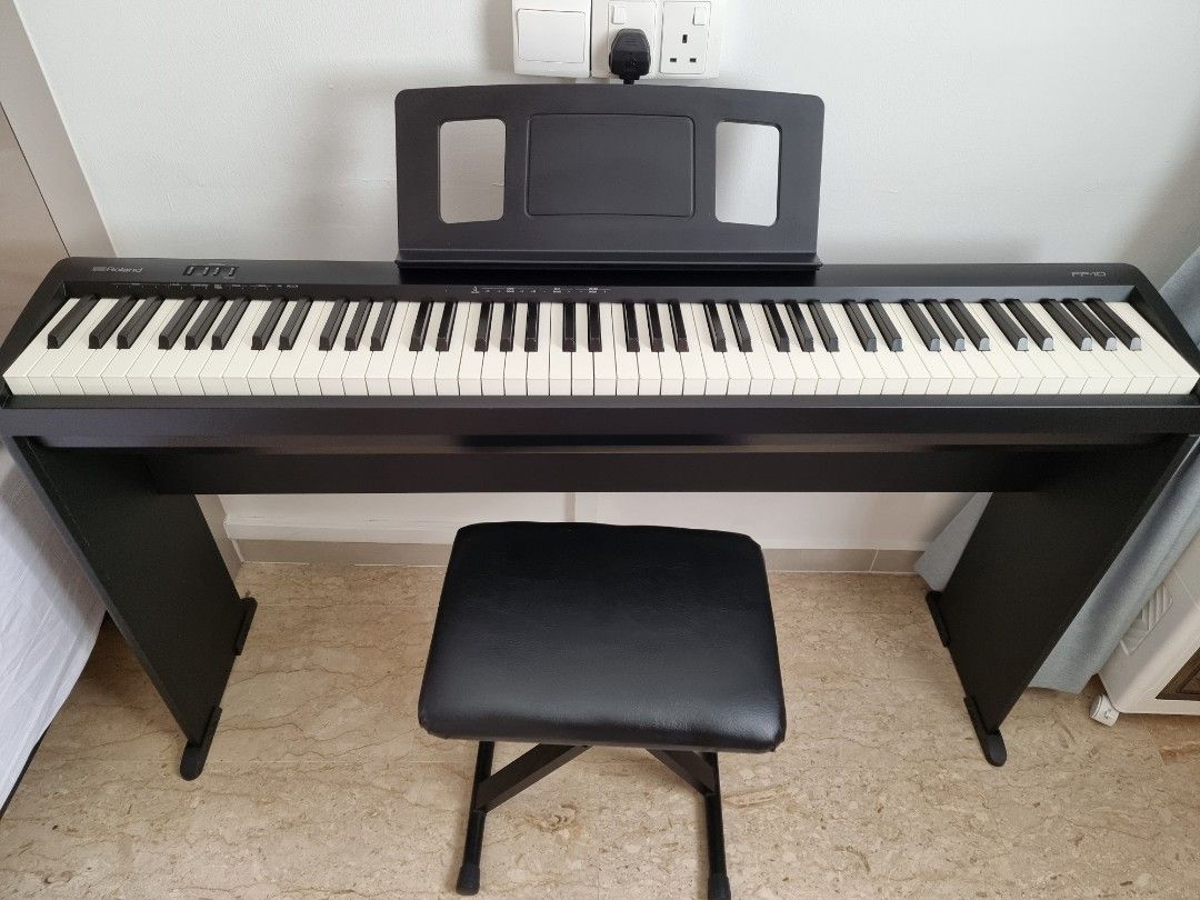 Roland FP10 Digital Piano with wooden stand and bench, Hobbies & Toys