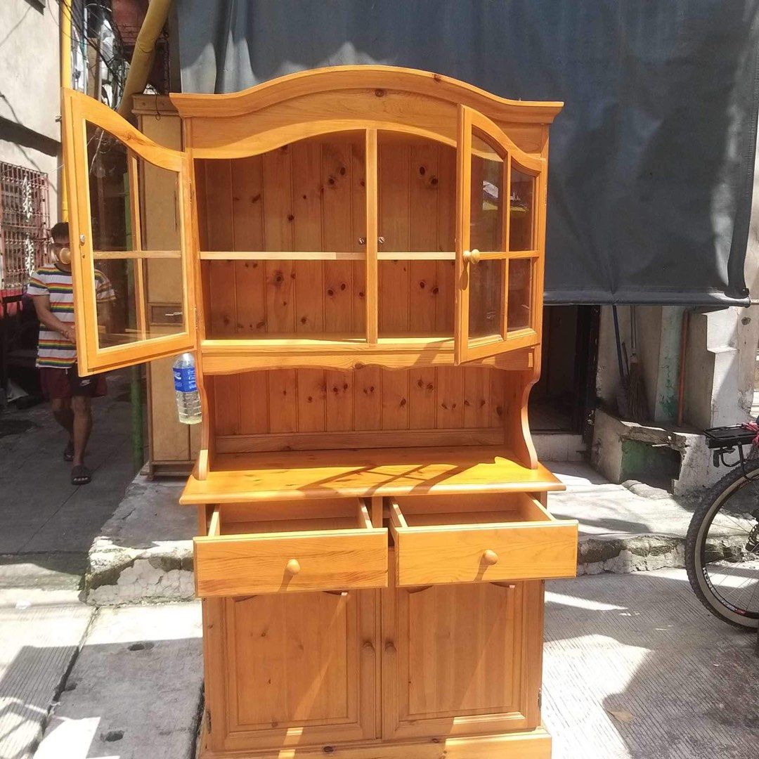 Rustic Kitchen Buffet cabinet with Hutch ALL SOLID WOOD Height: 75.5" Length: 40.5" Width: 17 (Category: Shelves, Cabinets & Racks) located in Manila. Submitted by Hezcki (Listing ID 1255266730, Image 2). Description: .
