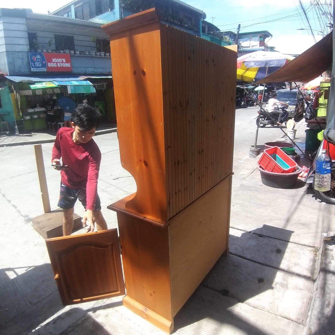 Rustic Kitchen Buffet cabinet with Hutch ALL SOLID WOOD Height: 75.5" Length: 40.5" Width: 17 (Category: Shelves, Cabinets & Racks) located in Manila. Submitted by Hezcki (Listing ID 1255266730, Image 3). Description: .