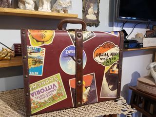 Rustic Style Suitcase Storage Box Home Decor
