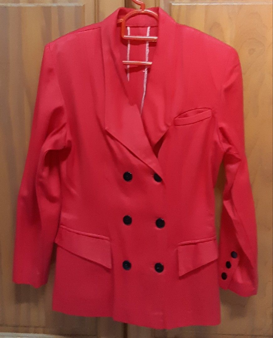 Sale Cheapest Red Executive Jacket and Black skirt Women s