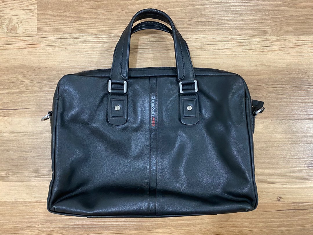 Samsonite black hot sale leather briefcase