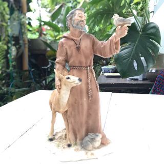 Vintage St. Francis of Assisi Castagna Statue Made in Italy 1989