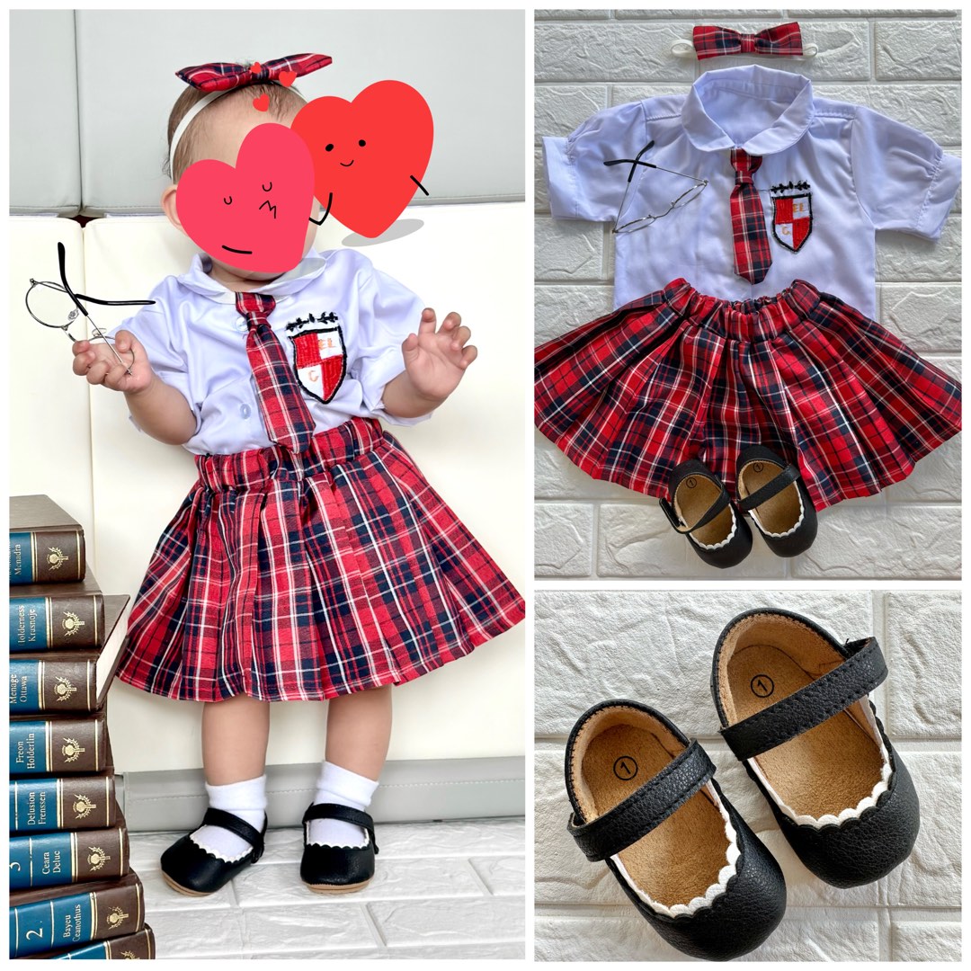School Uniform Baby Girl Costume Set, Babies & Kids, Babies & Kids Fashion on Carousell