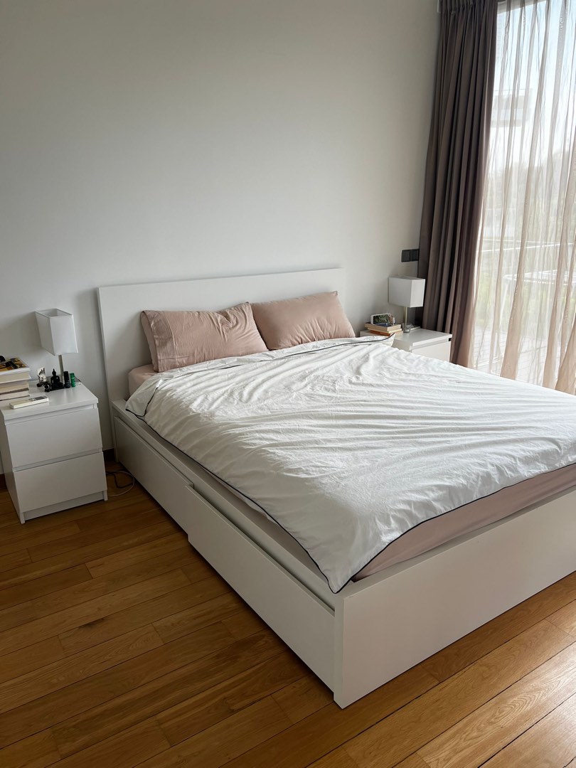 Selling Queen Size IKEA Malm Bed, Furniture & Home Living, Furniture