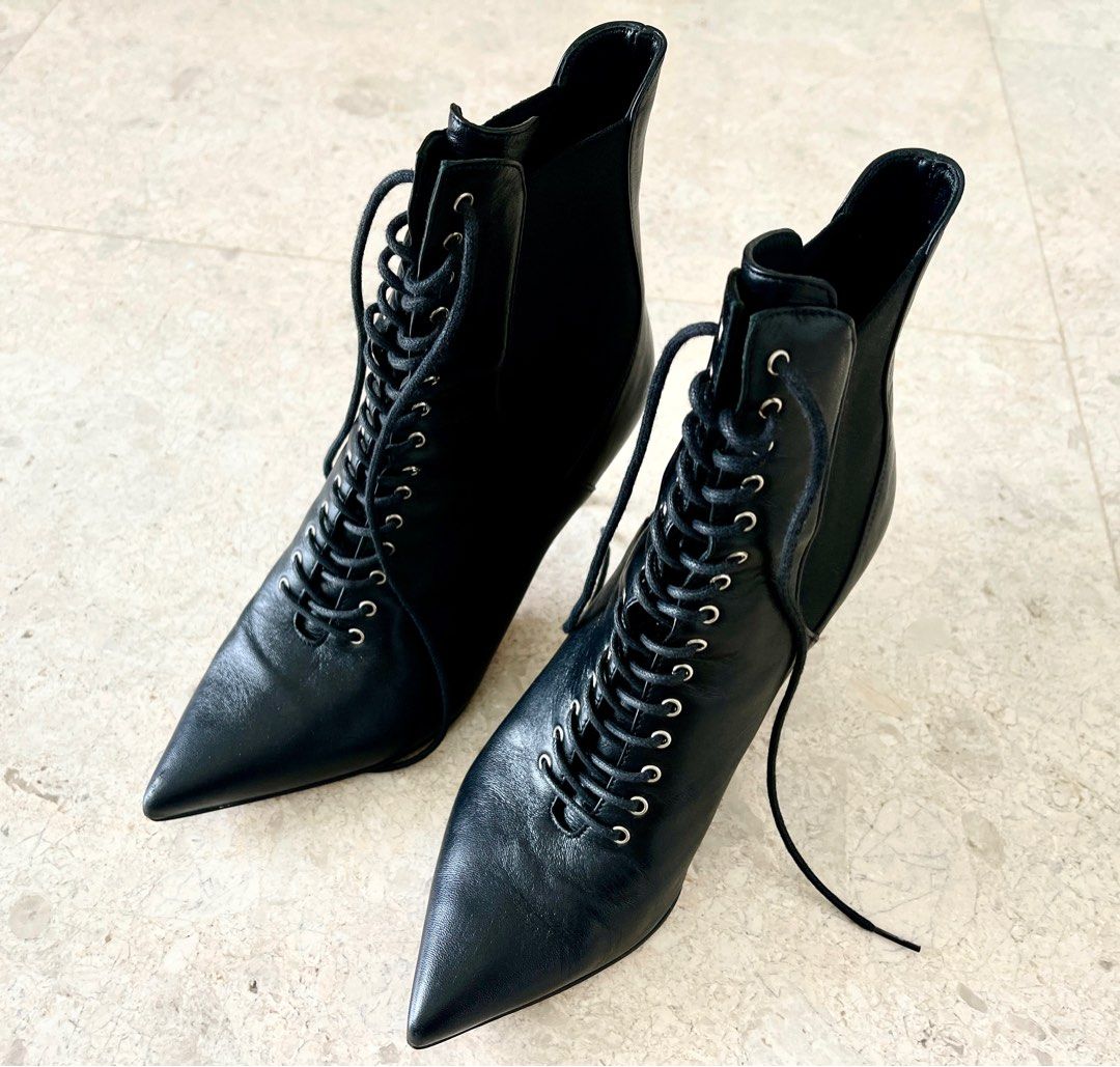 Sergio rossi lace up boots discount