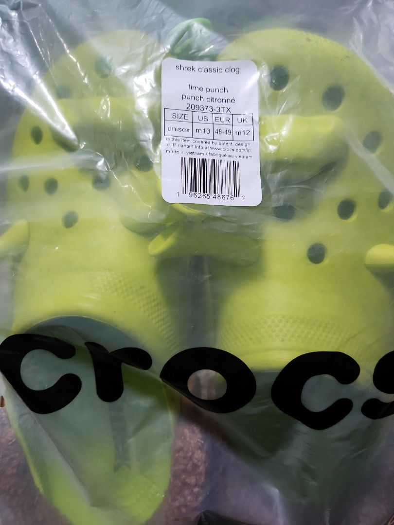 Crocs SHREK Classic Clog Lime Punch Men Size 10/W12 Confirmed