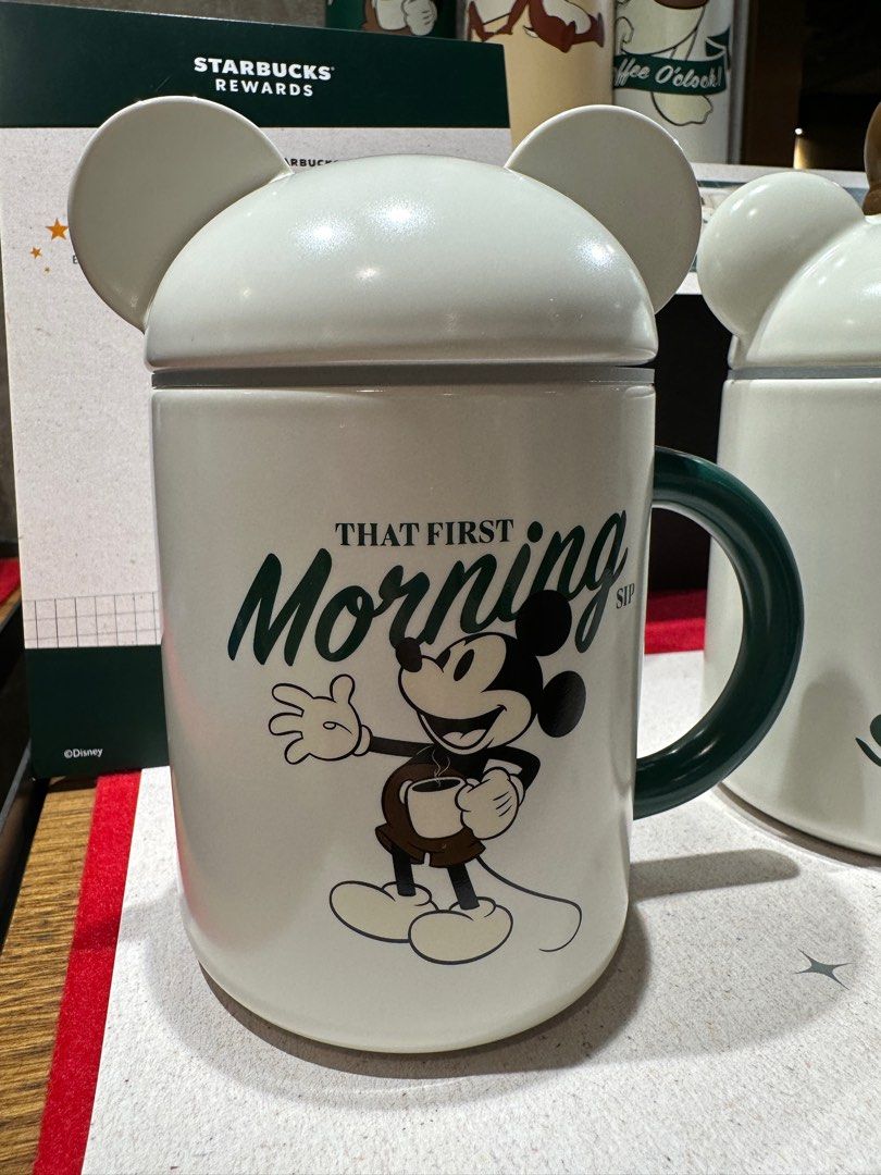 Starbucks x Disney 米奇米妮咖啡杯連蓋Mickey and Minnie現貨, 傢俬