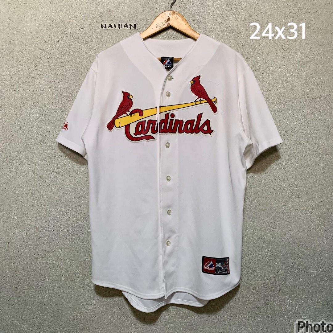 ST LOUIS Cardinals MLB Baseball Jersey Black Majestic (2XLT) VINTAGE STYLE