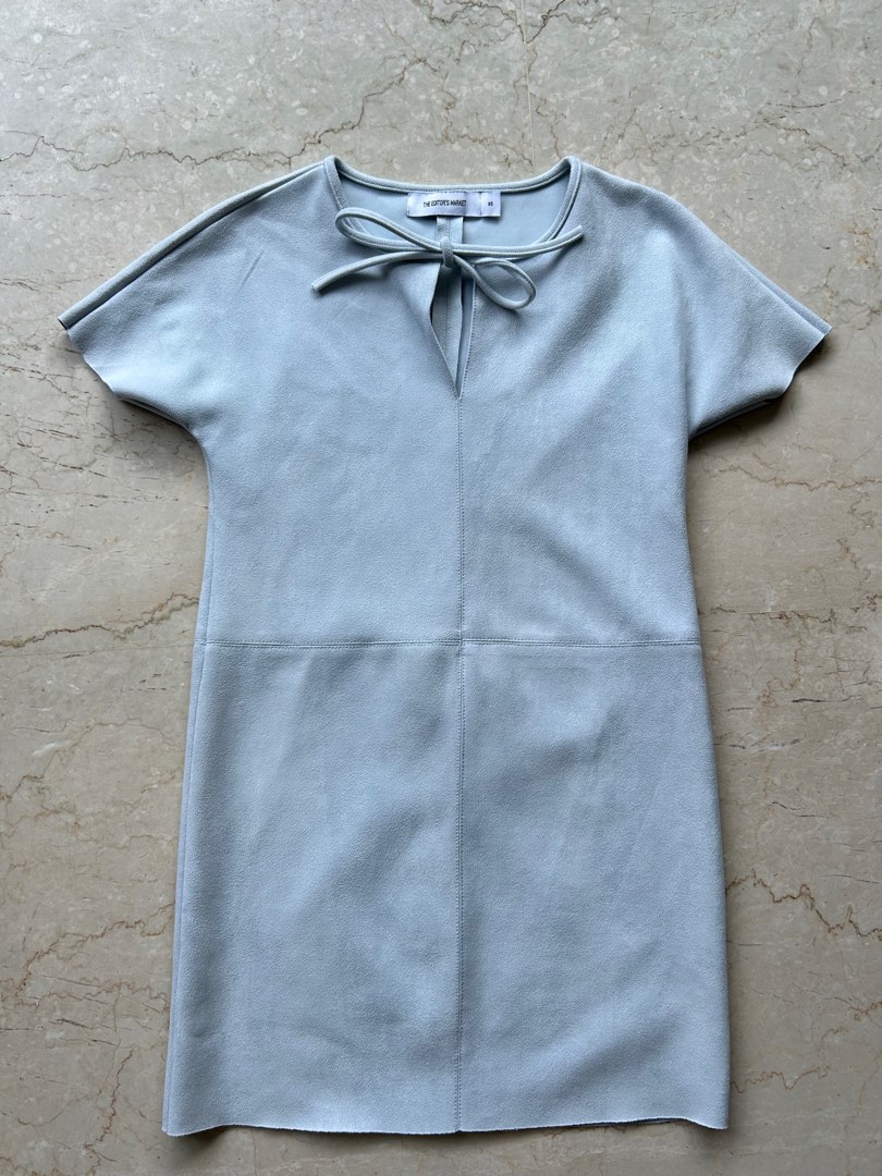 Suede Baby Blue Dress TEM Women s Fashion Dresses Sets