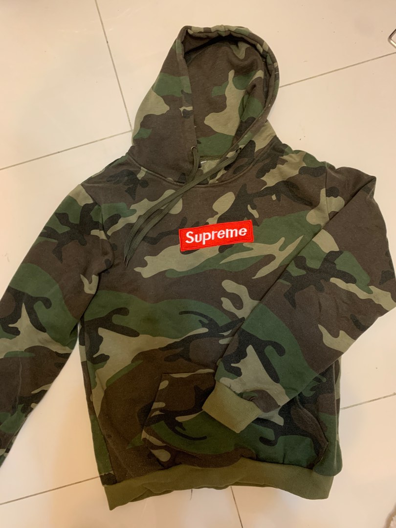 Green camo supreme hoodie deals