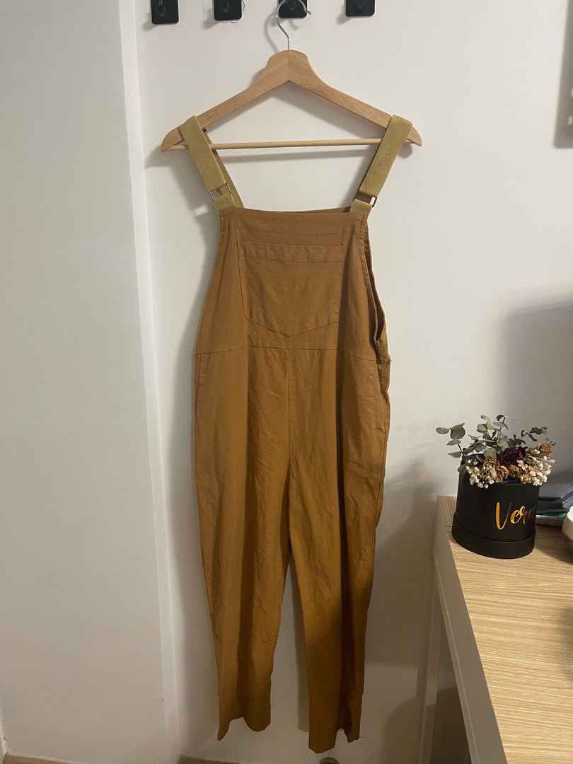 VERY J Adjustable Suspender Overalls with Pockets