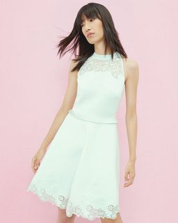 Ted Baker cut label Zaffron A line dress with lace