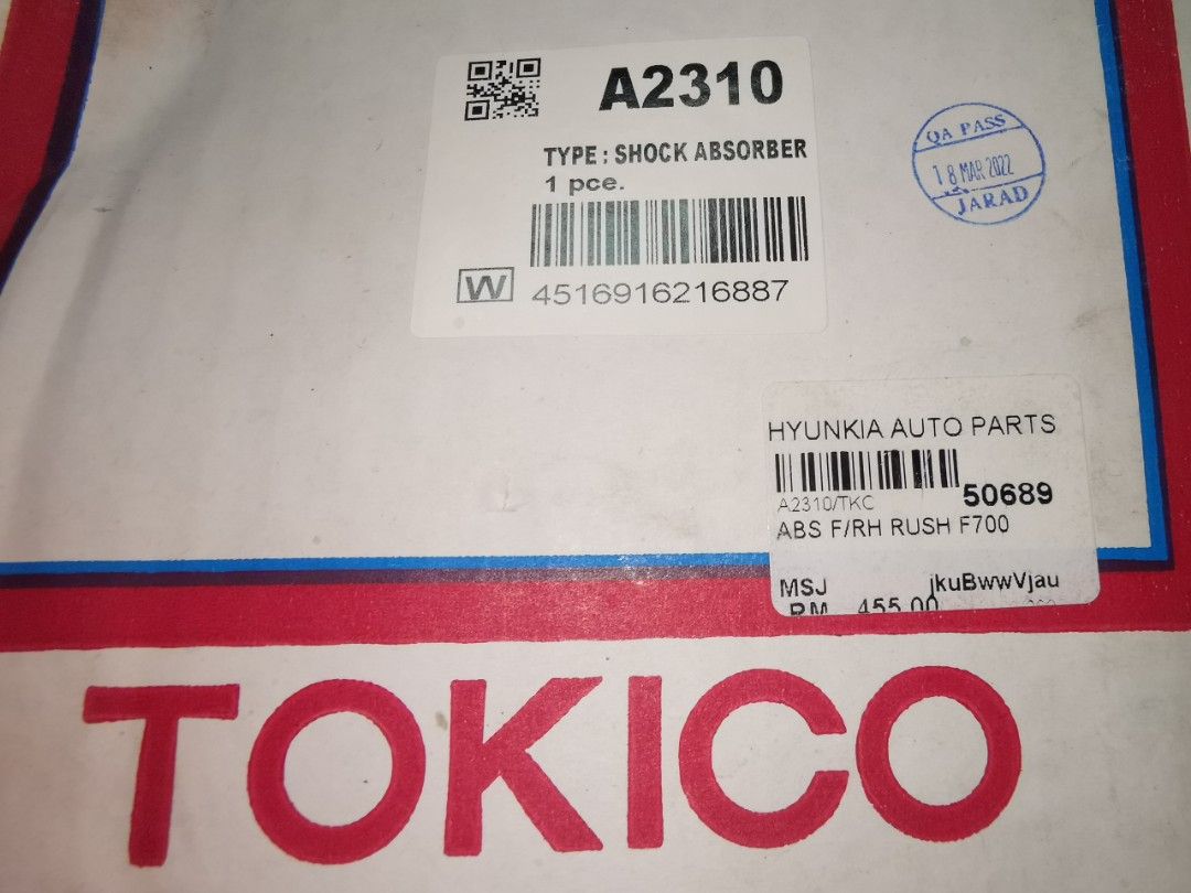 Tokico Absorber, Auto Accessories on Carousell