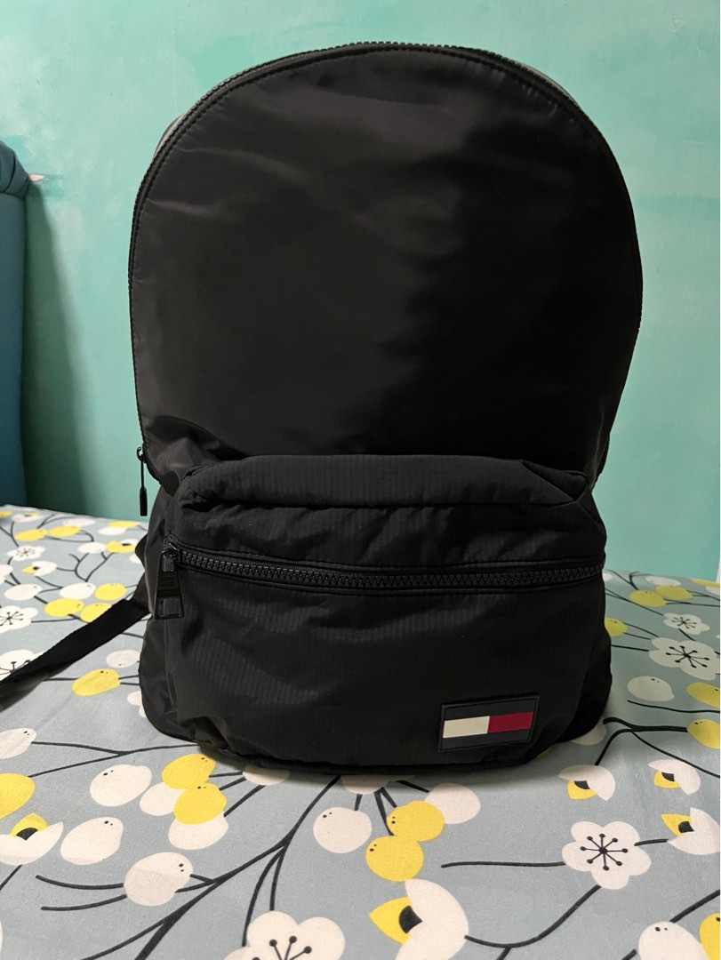 All black tommy hilfiger backpack sale