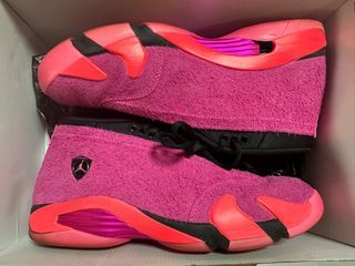 Used Air Jordan 14 Shocking Pink Mens US sz 10.5