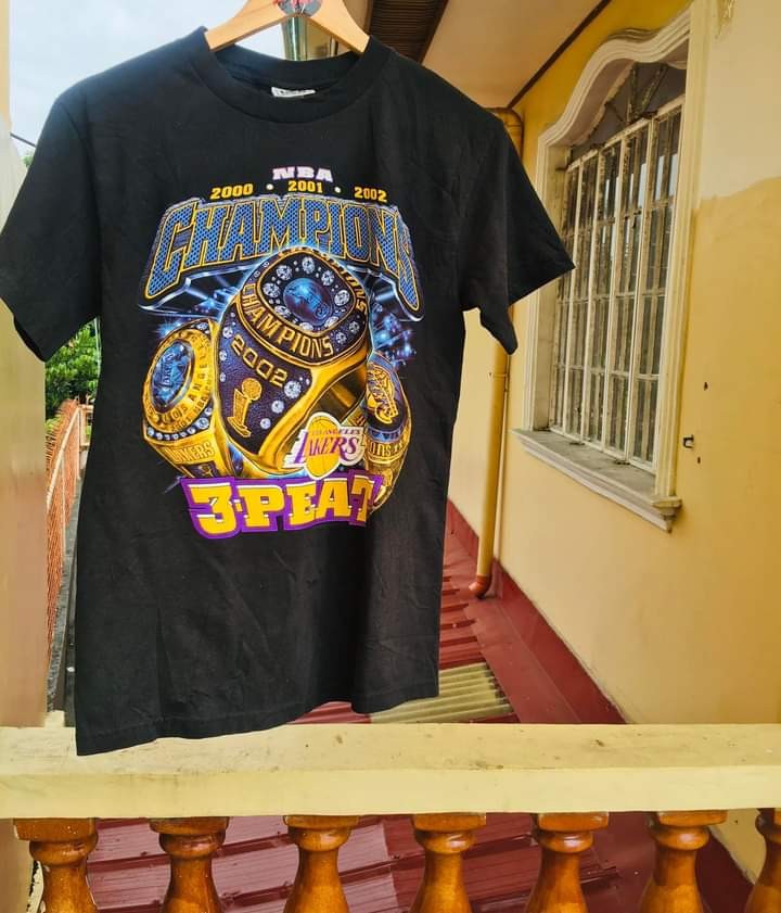Vintage Los Angeles Lakers 3 Peat NBA Basketball Champions AOP T Shirt 3XL