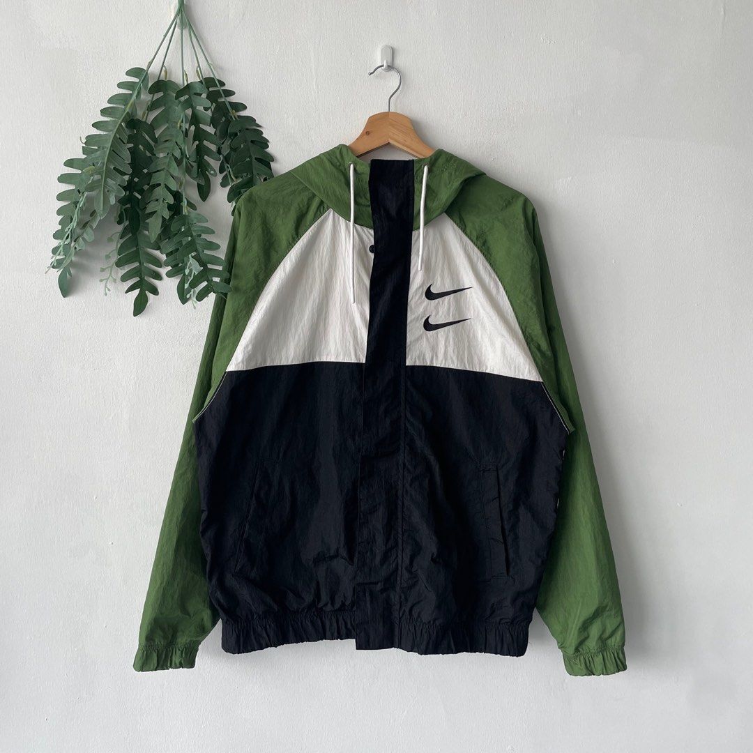 Nike double best sale swoosh jacket green