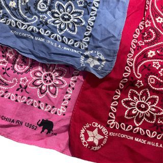 Combo Vintage Paisley Bandana Made In USA