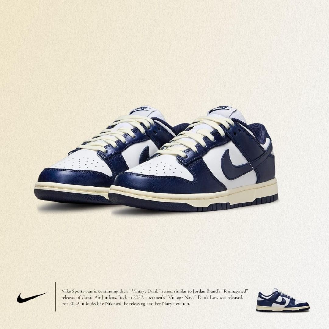 WMNS DUNK LOW VINTAGE MIDNIGHT NAVY 藏青奶油底FN7197-100, 他